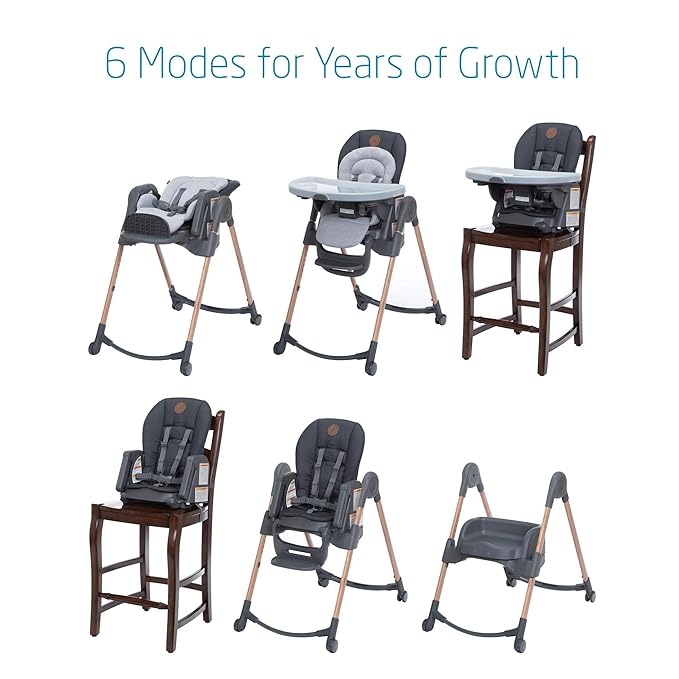 Maxi-Cosi 6-in-1 Minla High Chair, Essential Graphite
