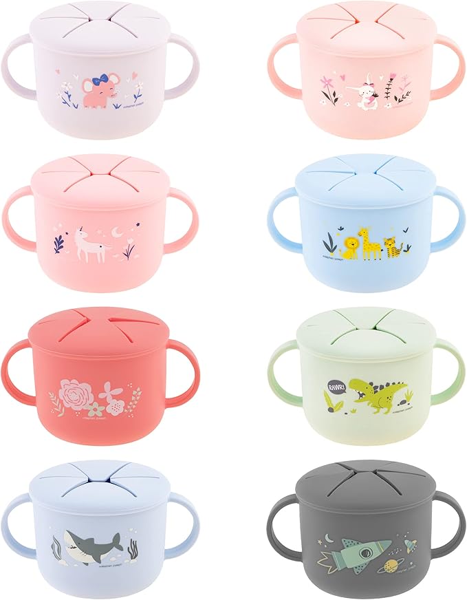 Stephen Joseph, Silicone Snack Cup, Snack Cups for Babies and Toddlers, Coral Flower