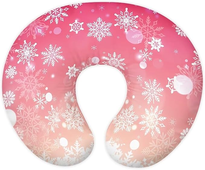 Snowflake 2 Nursing Pillow Case for Newborn Support for Breastfeeding,Bottle Feeding & Bonding Feeding Pillow Cover Soft and Cozy Breastfeeding Pillow Slipcover Cover Only