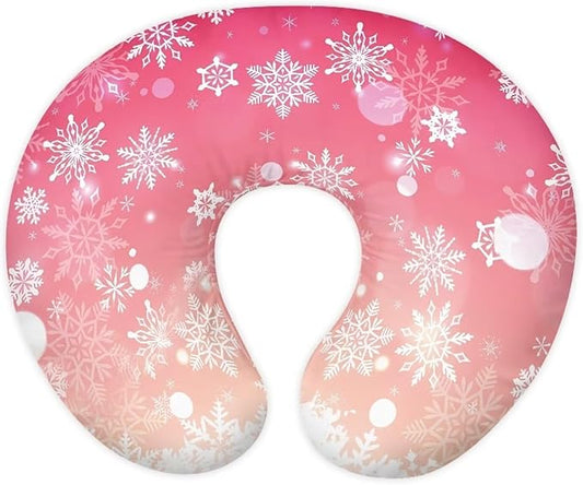 Snowflake 2 Nursing Pillow Case for Newborn Support for Breastfeeding,Bottle Feeding & Bonding Feeding Pillow Cover Soft and Cozy Breastfeeding Pillow Slipcover Cover Only