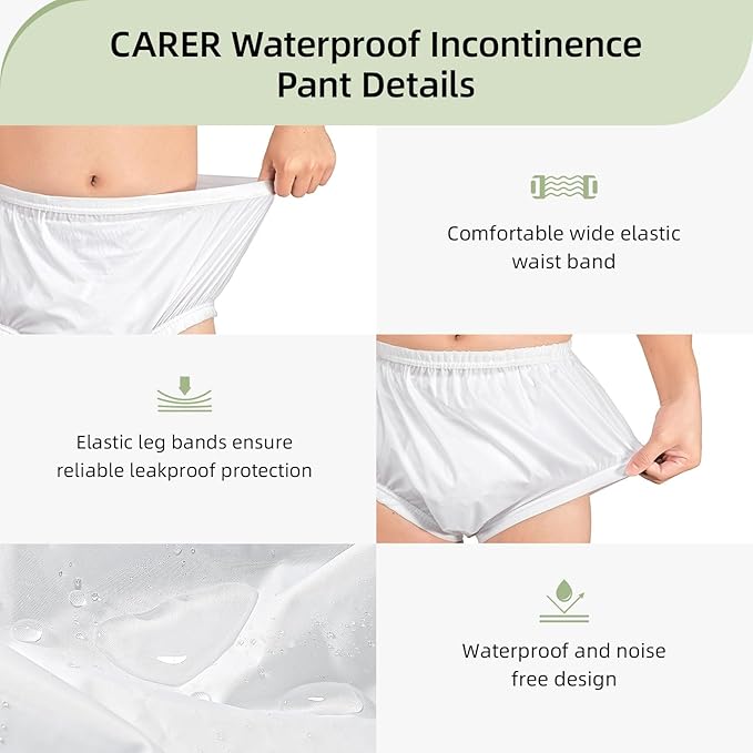 Adult Diaper Cover Noiseless Leakproof Underwear Cover Durable Lightweight Waterproof Underwear for Incontinence to Use with Diapers & Briefs for Added Leakage Protection