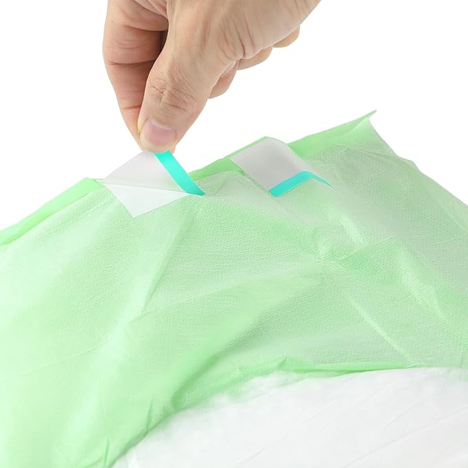 CutiePlusU Disposable Adult Diaper Heavy Absorption Dry Surface All Night- Green 10 Pieces (Medium 28"-38")