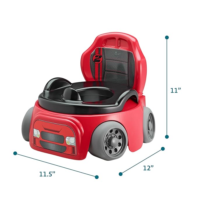The First Years Training Wheels Racer Potty Training Toilet - Race Car-Training Potty - Includes Detachable Toddler Toilet Seat and Kids-Potty - Ages 18 Months and Up,(Pack of 2)