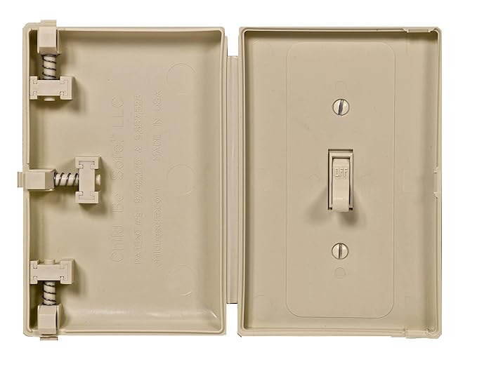 Baby Toddler Pet Resistant Electrical Safety Cover Guard for Home and Business, Made in USA, Traditional Standard Toggle Light Switch (Ivory, 1 Pack)