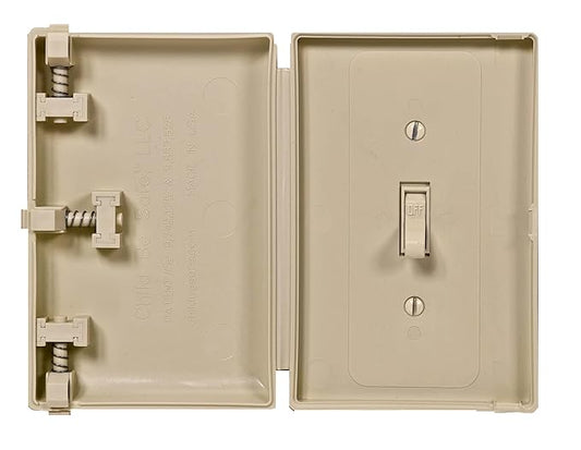 Baby Toddler Pet Resistant Electrical Safety Cover Guard for Home and Business, Made in USA, Traditional Standard Toggle Light Switch (Ivory, 1 Pack)