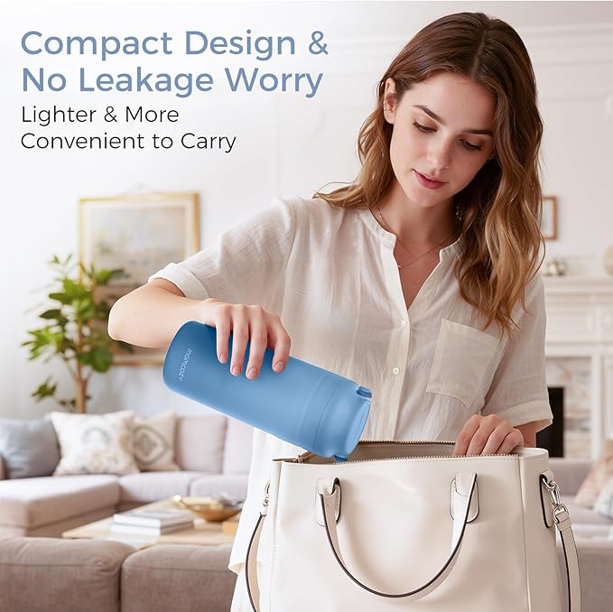 Momcozy Portable Breast Milk Cooler for Travel, 24H Ice-Free Cooling Breastmilk Storage Bottles Container, 12oz Leak Proof Outdoor Small Freezer, Baby Breastfeeding Essential for New Moms