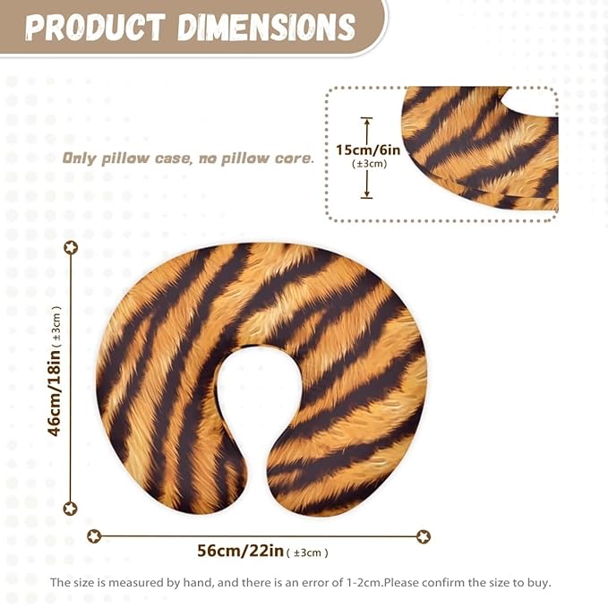 Tiger Skin Nursing Pillow Cover Girls, Animal Texture Baby Breastfeeding Infant Newborn Pillowcase, Bengal Tiger Skin Nursing Pillow Original Support Cover