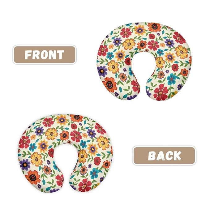 Bright Flowers Nursing Pillow Cover for Baby Boy Girl Breastfeeding Slipcover Infant Newborn Nursery Bottle Pillowcase Washable and Easy to Clean