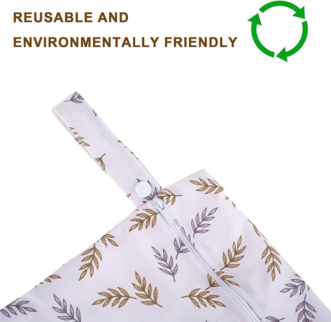 3 Pcs Wet Bags Storage Bags with Zipper Closure Waterproof Wet Storage Bag Wet Dry Bag for Swimsuits Baby Diapers (Style 1)