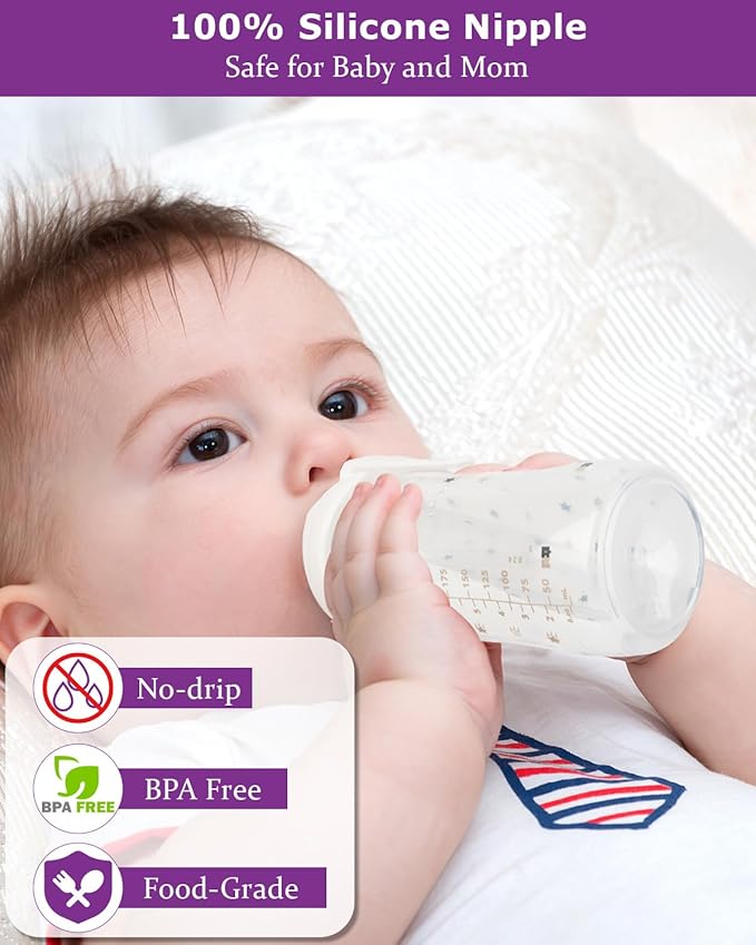Sippy Cup Nipples for NUK Active Sippy Cup and Learner Cup,Variable Flow, Silicone Replacement Nipple,6+ Months,6 Count