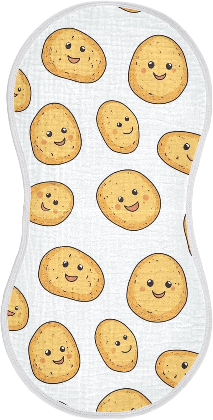 vvfelixl Baby Burp Cloths Potato Baby Baby Newborn Cotton Burping Cloths Set Baby Washcloths 4 Pack