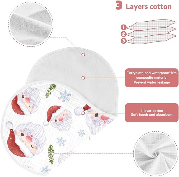 vvfelixl Joyful Winter Christmas Burp Cloths for Baby Boy Girls Baby Washcloths Burp Rags 1 Pack