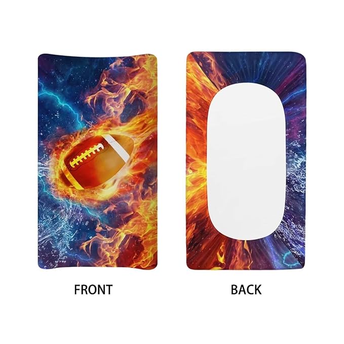 Rugby Football Changing Pad Cover for Baby Boys Removable Soft Newborn Infant Nursery Diaper Changing Mat Sheets Fit for 32"x16" Changing Table Pad Cover