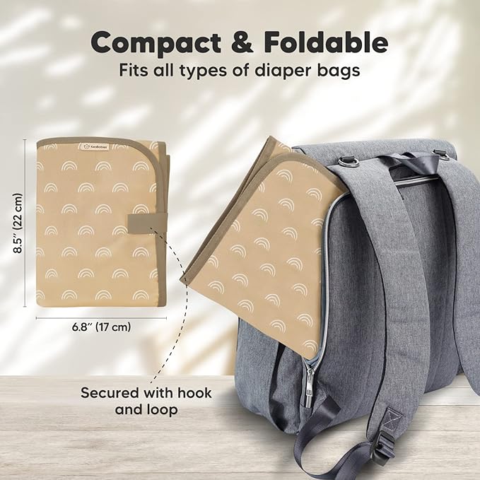 KeaBabies Portable Diaper Changing Pad - Waterproof Foldable Baby Changing Mat - Travel Diaper Change Mat - Lightweight Changing Pads for Baby - Baby Changer - Machine Washable
