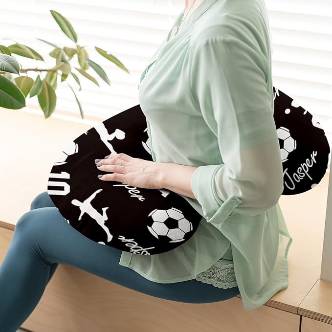 Baby Nursing Pillow Cover - Personalized Name Soccer Theme Breastfeeding U-Shaped for Bottle Feeding, Ultra Soft Comfortable Breastfeeding Pillow Cover for Infants Baby Boys and Girls