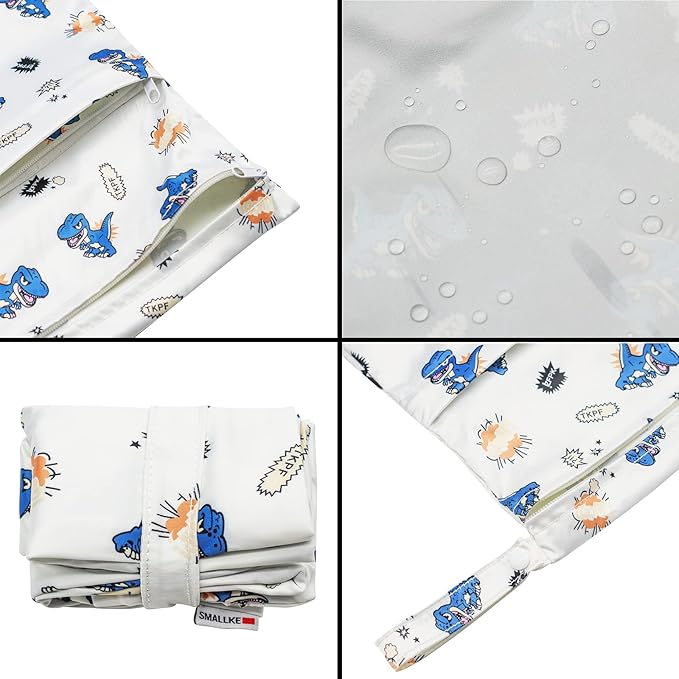 Wet Bag,2 pcs Baby Wet Dry Cloth Diaper Bags,Washable, Reusable for Travel, Stroller, Pool,Beach, Wet Swimsuits,Dirty Gym Clothes, Toiletries, Toys,Mommy Bag (Color 22)