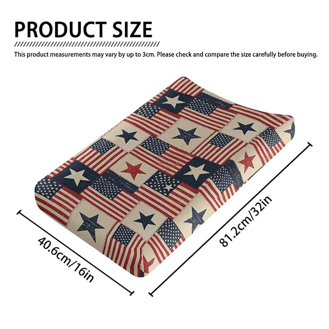 250 Year American Anniversary Flag Baby Changing Pad Cover 250 Anniversary USA Diaper Changing Pad Cover American Flag 32''*16'' Baby Girl Nursery Decor
