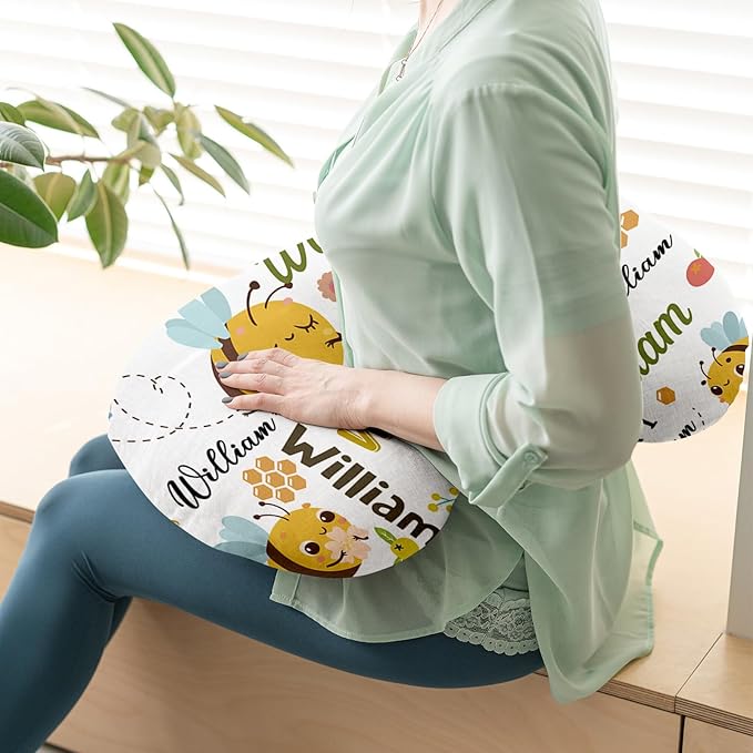 Dyoart Custom Baby Nursing Pillow Cover for Nursing, Bees Theme Removable Nursing Covers for Breastfeeding Pillows, Ultra Soft Comfortable Slipcover for Newborn Baby Boys and Girls