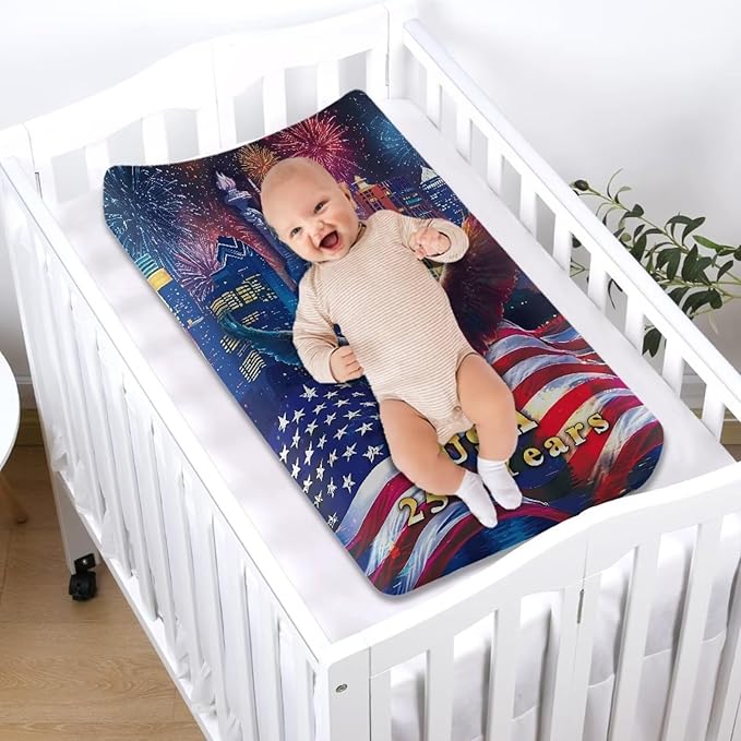 American Flag 250 Diaper Changing Pad Cover Eagle Breathable Baby Changing Pad Cover American Flag Changing Pad Cover Boy Soft 32''*16''Nursery Changing & Dressing Furniture