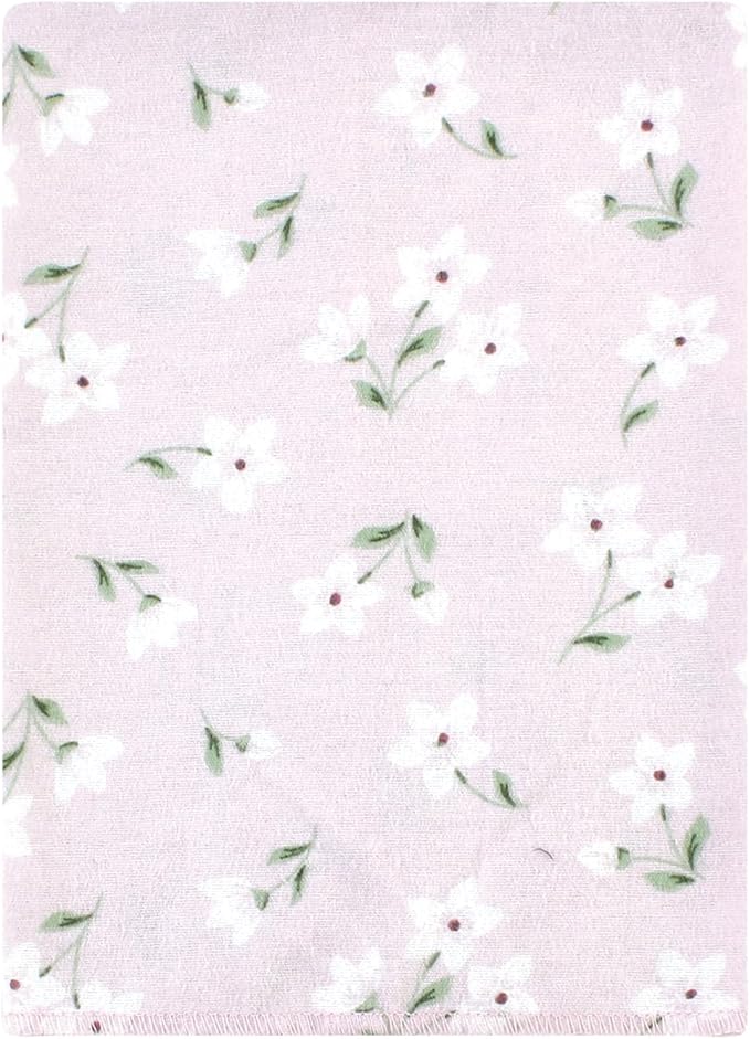Hudson Baby Unisex Baby Cotton Flannel Burp Cloths Bundle, Purple Dainty Floral, One Size