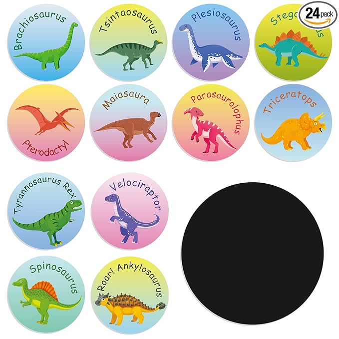 Geyee 24 Pcs Potty Training Stickers Potty You Pee on Toilet Reveal Stickers Chart Reusable Pee Decals Color Changing Seat Toilet Targets for Boys Girls Kids Training Use(Dinosaur)