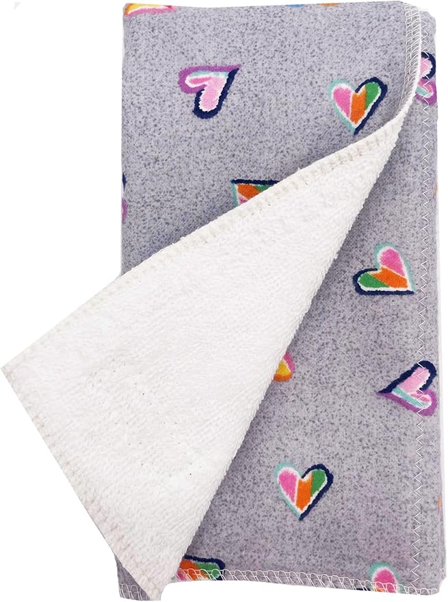 Infant Burping Cloth, Burp Cloths for Baby Boy or Girl, Soft and Absorbent - Cotton Reusable Spit Up Rags, XLarge, 1 Count (Hearts)