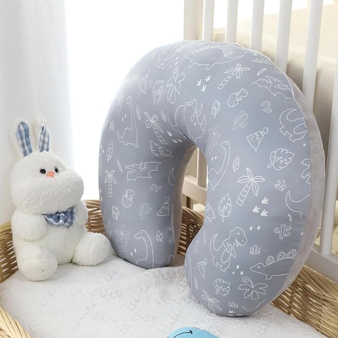 DILIMI Nursing Pillow Cover, Soft Stretchy Nursing Covers for Breastfeeding Pillows, 1 Pack Reversible Removable Slipcover for Baby Boy and Girls, Dinosaur