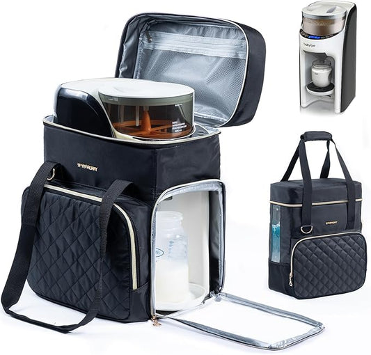 SFYBYHEART Carrying Case Compatible with Baby Brezza Formula Pro Advanced Formula Dispenser Machine Carrying Bag - Baby Formula Mixer Travel Bag with Pockets for Baby Essential, Pumps, Baby Bottles