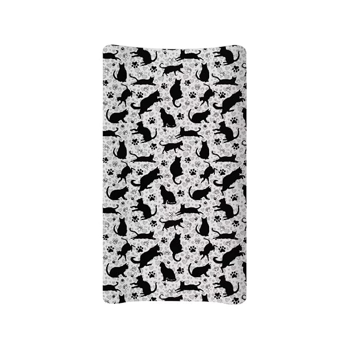 Black Cat Diaper Change Table Covers Cute Changing Pad Cover for Baby Replacement Soft Baby Nursery Diaper Changing Pad Sheets Gift for Holiday