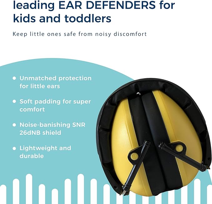 BANZ Kidz Earmuffs 2 Years & Older - Loud Noise Cancelling Kids Headphones & Toddler Ear Muffs, Size Adjustable