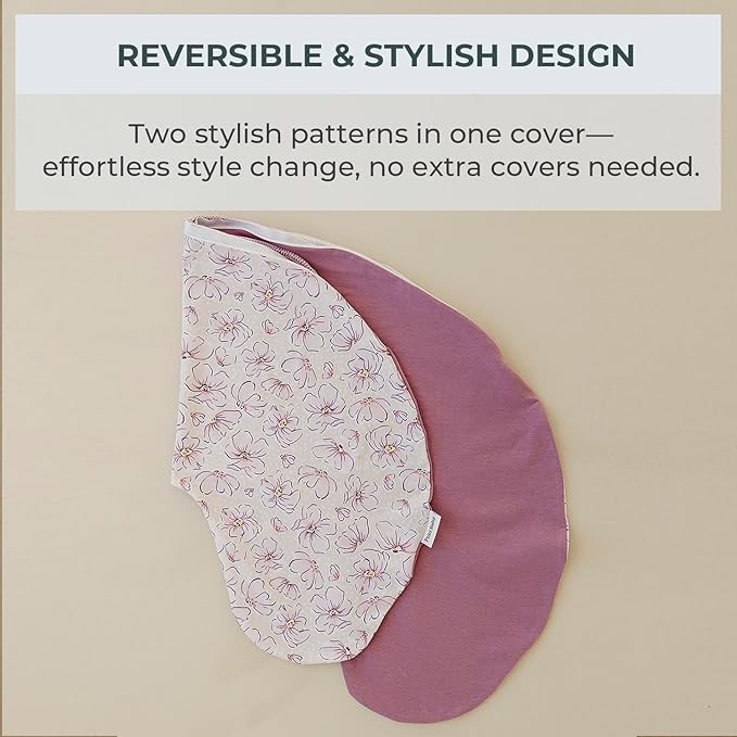 Pobibaby 1-Pack Premium Nursing Pillow Cover - Ultra Soft & Stretchy 96% Cotton, Breastfeeding Pillow Cover for Baby Boys and Girls (Blossom)