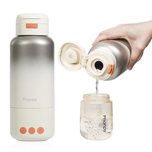 Phanpy Portable Bottle Warmer - Detachable 10000mAh Battery, 212°F Boil & Sterilization, 3 Min Fast Heating, 100W, 17 OZ Large Capacity, Designed for Travel Bottle Warmer On the Go