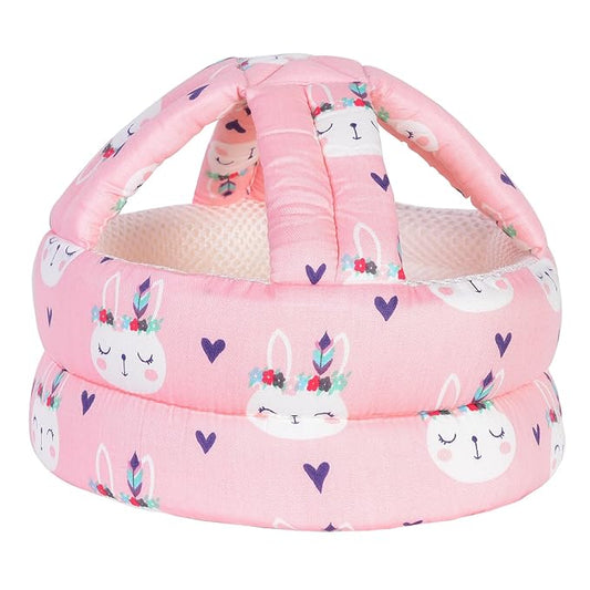 Baby Adjustable Helmet, Lightweight and Soft.Great for Baby Learning to Walk and Crawl.Pink Rabbit