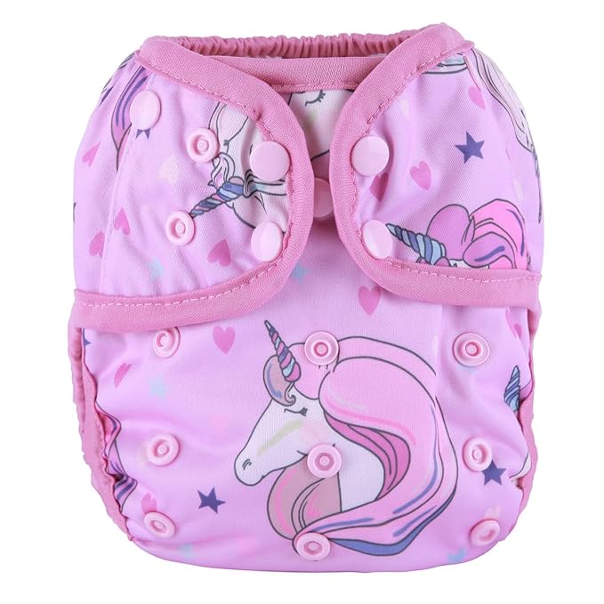 Baby Diaper Cover Nappy One Size 8lbs to 36lbs for Girls (Pink Horse)