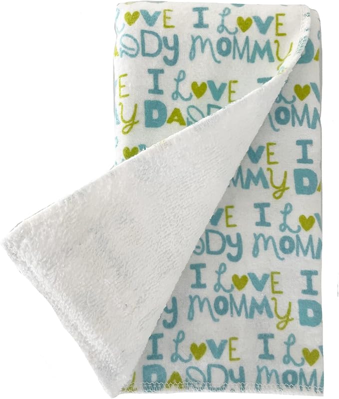 Infant Burping Cloth, Burp Cloths for Baby Boy or Girl, Soft and Absorbent - Cotton Reusable Spit Up Rags, XLarge, 1 Count (Love)