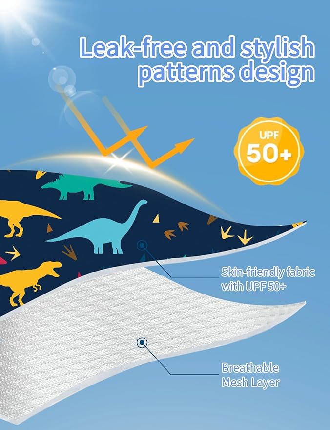 weVSwe Reusable Swim Diapers Washable Toddler Swimming Diapers Ideal for Baby Toddler Swimming Lessons Navy Dolphin 12-18 Months