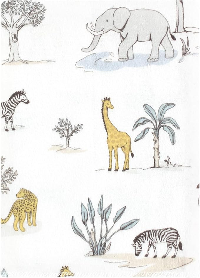 Hudson Baby Unisex Baby Cotton Flannel Burp Cloths Bundle, Boy Safari World, One Size