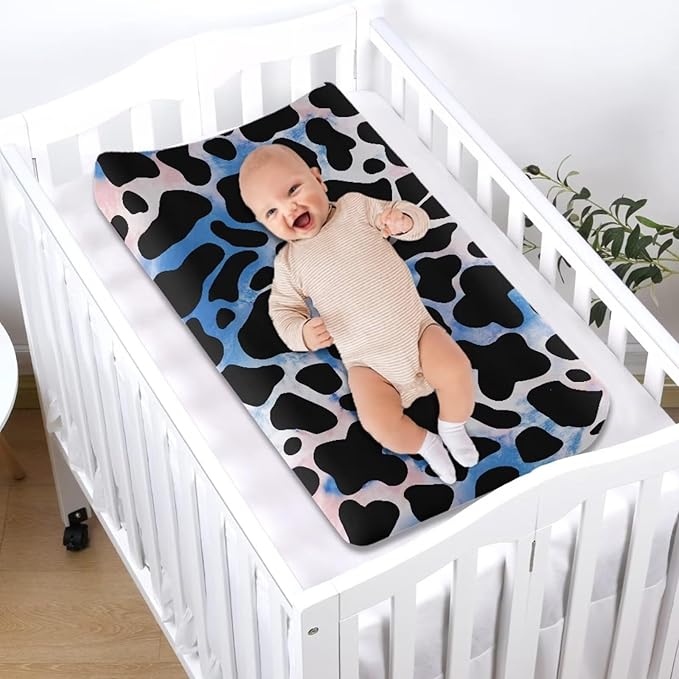 Cow Tie Dye Changing Pad Cover for Baby Girls Boys Comfort Diaper Change Table Pad Covers Soft Changing Pad Sheets