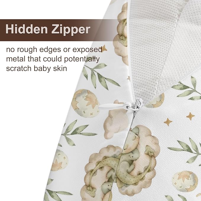 Watercolor Dragon Cloud Moon Stars Leaves Pattern Nursing Pillow Cover, Unisex Removable Breastfeeding Pillowcase Slipcover for Baby Girls Boys Newborns Toddlers, Cover Only