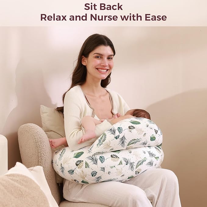 Momcozy Nursing Pillow Cover for Original Pillow- Pioneering Safety Fence - Plus Size Breastfeeding Pillow for Ergonomic Comfort & Support-Easier and Healthier Nursing, Cotton Cover Only