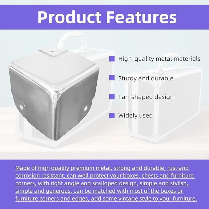 24 Pcs Black Metal Corner Protectors - Heavy Duty Steel, Multi-Size (35/40/50mm) for Furniture Edge Guard & Cabinet Protection Home, Office & Industrial Use