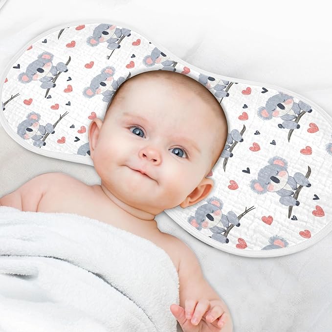 vvfelixl Muslin Burp Cloths Cute Koala Bear on Trunk Baby Washcloths for Baby Girl Boys 2 Pack