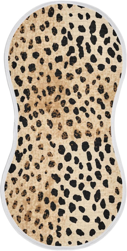 1Pc Leopard Print Burp Cloth,Unisex Large Absorbent Soft Cotton Muslin Burping Cloths for Newborn Boys Girls,11x22in,A111124