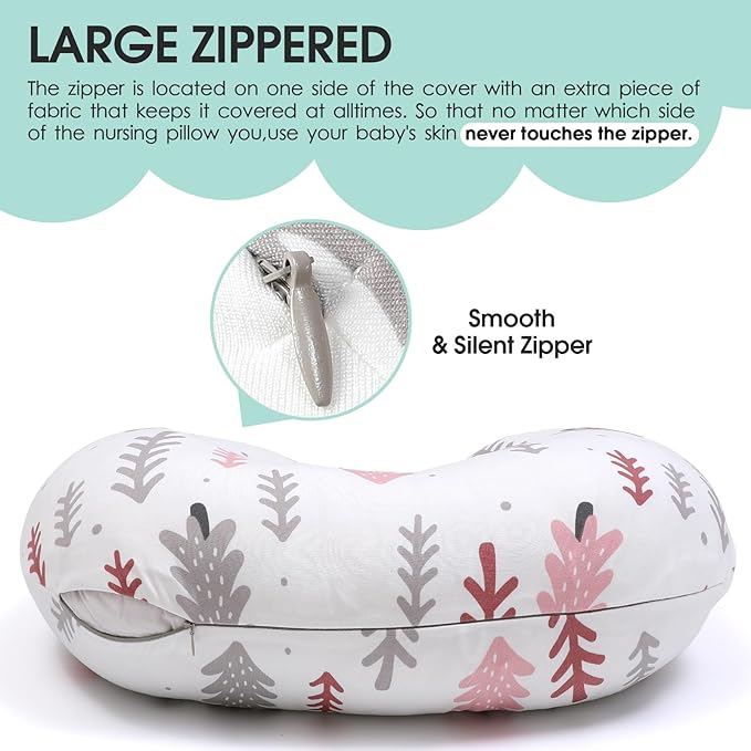 BROLEX Baby Nursing Pillow Covers: 2-Pack Soft Slipcovers for Breastfeeding Pillows - Comfortable Fabric, Fits Standard Nursing Pillows for Boys & Girls - Jungle Animal