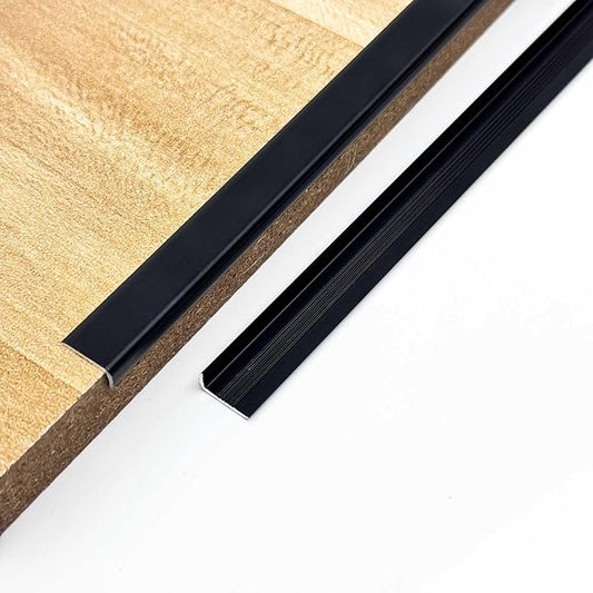 10-Pack 48 Inch Aluminum Tile Edge Trim – L-Shape Metal Tile Edging for Backsplash, Wall Corners, and Finishing – Square TileTrim (Black, 48 Inch)