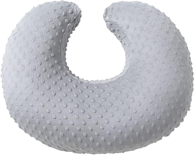 Baby Nursing Pillow Cover, Nursing Pillow Slipcovers for Breastfeeding Moms, Ultra-Soft Fit Standard Infant Nursing Pillows for Infant Newborn Baby Boy Girl (Glacier Gray)