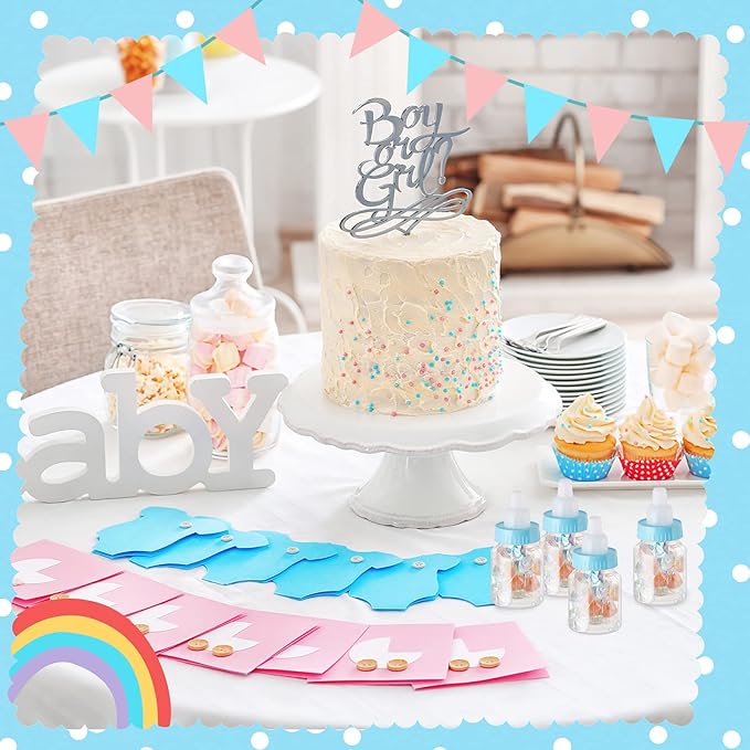 Tessco for you 72 Pcs 3.5 Inch Baby Bottles for Baby Shower Mini Plastic Bottle Party Favor Clear Candy Box for Guests Gift (Blue)
