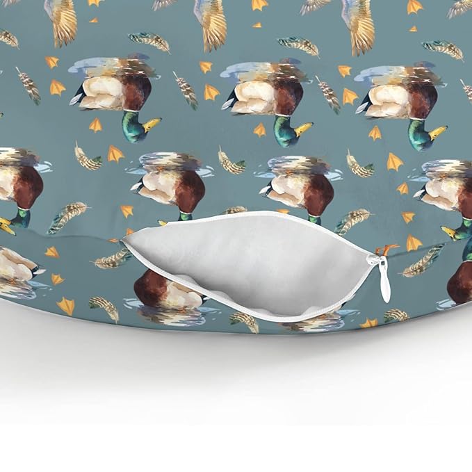 Vintage Mallard Ducks Baby Nursing Pillow Covers for Boy Girl Retro Duck Hunting Nursery Pillowcase for Breastfeeding Pillows Wild Birds Feathers Soft Stretchy Slipcovers for Newborn Infant