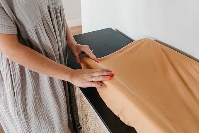Copper Pearl Premium Knit Changing Pad Cover Soft, Stylish, and Universal Fit for All Standard Diaper Changing Pads, Trendy Design Changing Pad Covers, Dune