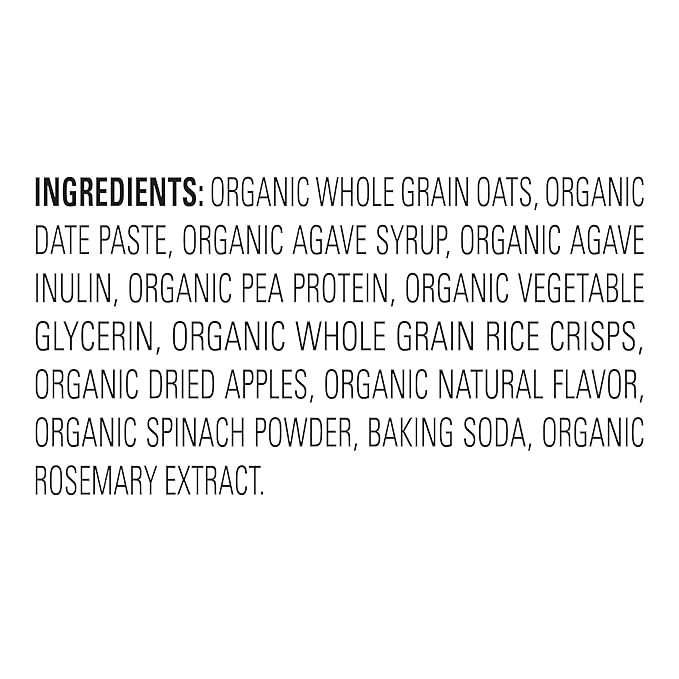 HAPPYTOT Organics Fiber & Protein Soft-Baked Oat Bars Toddler Snack Apple & Spinach, 0.88 Ounce Bars, 5 Count Box (Pack of 6)